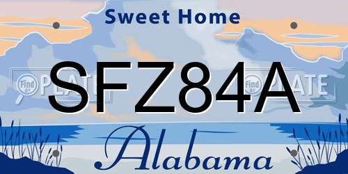 SFZ84A Alabama License Plate