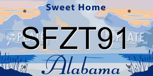 SFZT91 Alabama License Plate