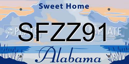 SFZZ91 Alabama License Plate
