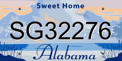 SG32276 Alabama License Plate