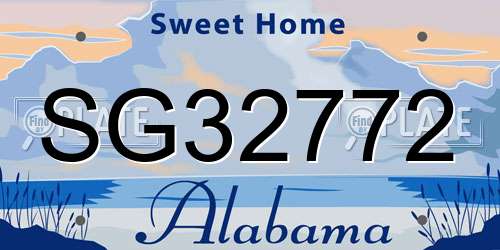 SG32772 Alabama License Plate