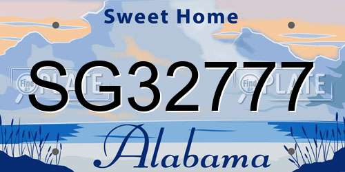 SG32777 Alabama License Plate
