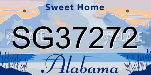 SG37272 Alabama License Plate
