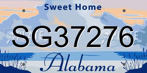 SG37276 Alabama License Plate
