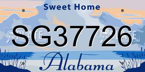 SG37726 Alabama License Plate