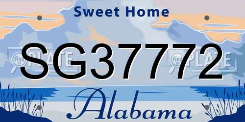 SG37772 Alabama License Plate