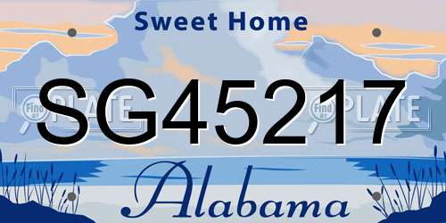 SG45217 Alabama License Plate