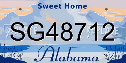 SG48712 Alabama License Plate