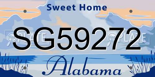 SG59272 Alabama License Plate