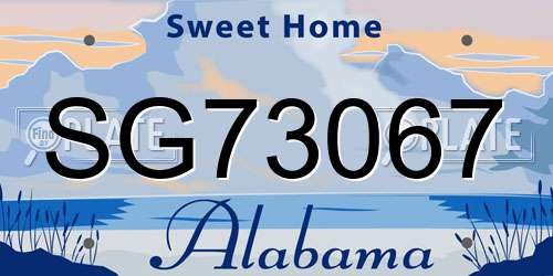 SG73067 Alabama License Plate