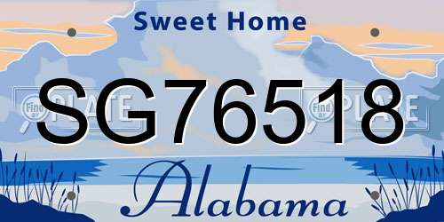 SG76518 Alabama License Plate
