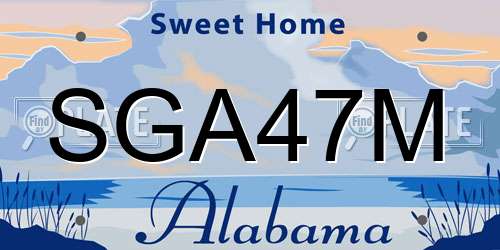SGA47M Alabama License Plate