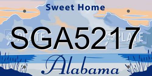 SGA5217 Alabama License Plate