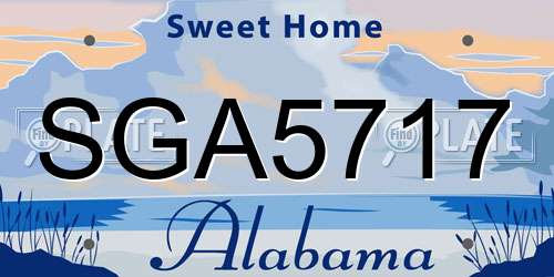 SGA5717 Alabama License Plate