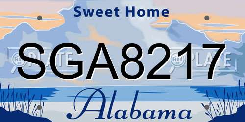 SGA8217 Alabama License Plate