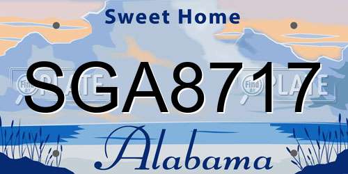 SGA8717 Alabama License Plate