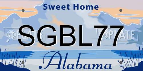 SGBL77 Alabama License Plate