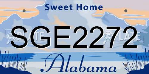 SGE2272 Alabama License Plate