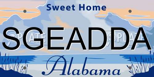 SGEADDA Alabama License Plate
