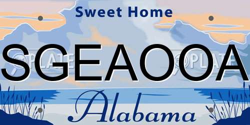 SGEAOOA Alabama License Plate