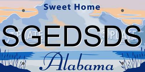 SGEDSDS Alabama License Plate
