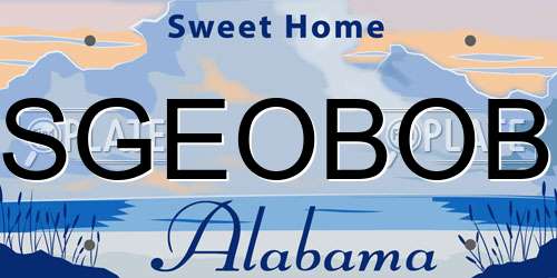SGEOBOB Alabama License Plate