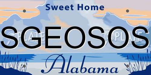SGEOSOS Alabama License Plate