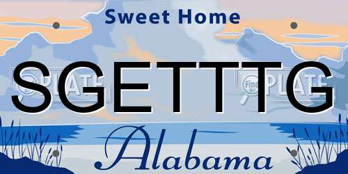 SGETTTG Alabama License Plate