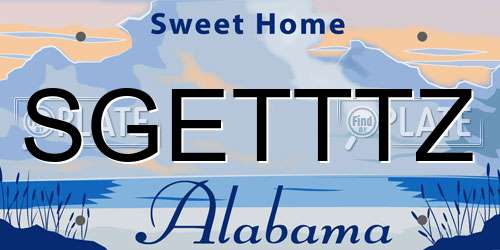 SGETTTZ Alabama License Plate