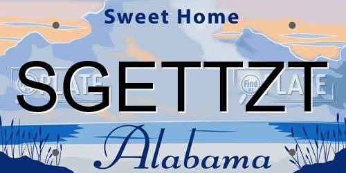SGETTZT Alabama License Plate