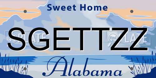 SGETTZZ Alabama License Plate