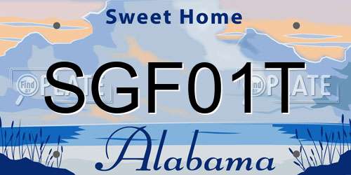 SGF01T Alabama License Plate