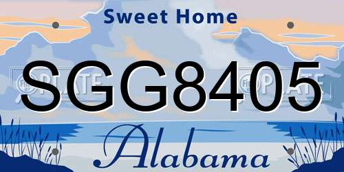 SGG8405 Alabama License Plate