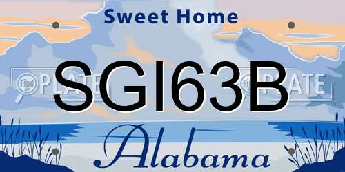 SGI63B Alabama License Plate