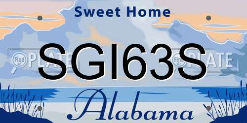 SGI63S Alabama License Plate