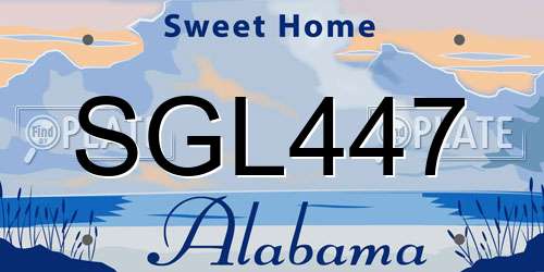 SGL447 Alabama License Plate