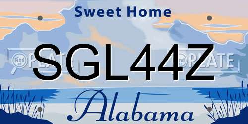 SGL44Z Alabama License Plate