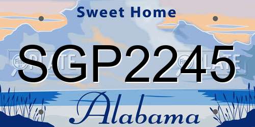 SGP2245 Alabama License Plate