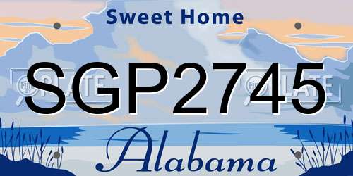 SGP2745 Alabama License Plate