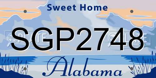 SGP2748 Alabama License Plate