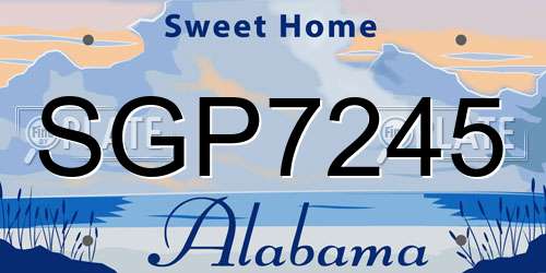 SGP7245 Alabama License Plate