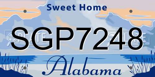 SGP7248 Alabama License Plate