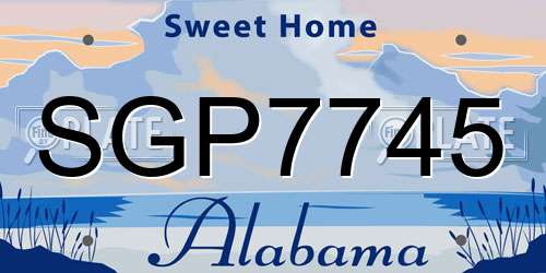 SGP7745 Alabama License Plate