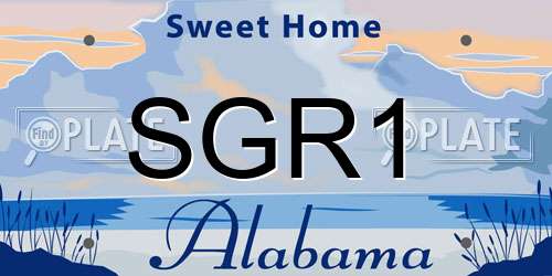 SGR1 Alabama License Plate