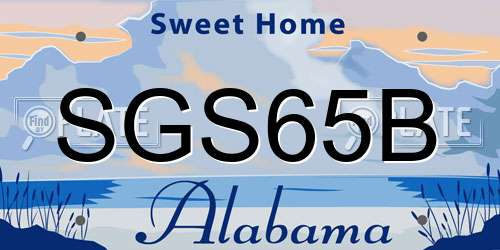 SGS65B Alabama License Plate