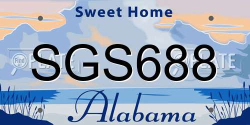 SGS688 Alabama License Plate
