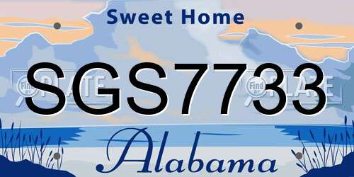 SGS7733 Alabama License Plate