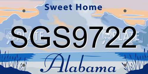 SGS9722 Alabama License Plate