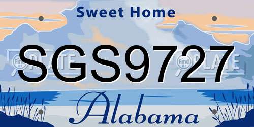 SGS9727 Alabama License Plate