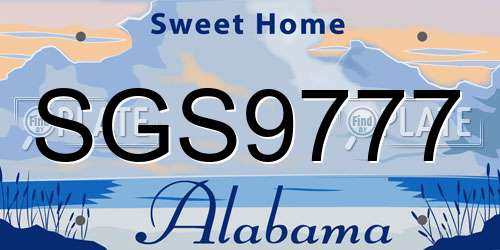 SGS9777 Alabama License Plate